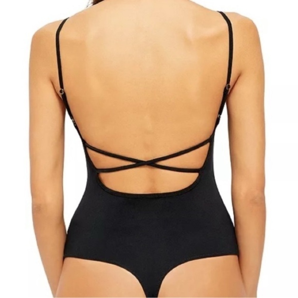 FREE PEOPLE Womens Bodysuit Strappy Basique Black Size S - Picture 11 of 15